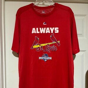 Majestic 2015 St. Louis Cardinals Postseason Cool Base Shirt Size Large